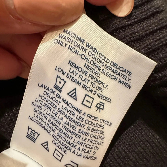 Lands’ End Dark Navy Heavyweight Open Front Cardigan Size XL 18 Cotton Blend - Picture 7 of 9